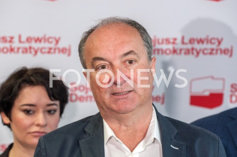  29.10.2018 WARSZAWA<br />BRIEFING PRASOWY SLD NA TEMAT DEMENTI O WSPOLPRACY KOALICJI Z PIS<br />N/Z WLODZIMIERZ CZARZASTY ANNA MARIA ZUKOWSKA<br /> 