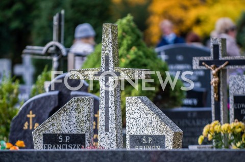  01.11.2018 GDANSK<br />DZIEN WSZYSTKICH SWIETYCH W GDANSKU<br />N/Z KRZYZ POMNIK NA CMENTARZU W GDANSKU OLIWIE ILUSTRACJA<br /> 