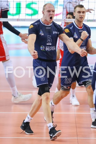  03.11.2018 RZESZOW <br />
SIATKOWKA PLUSLIGA 2018/2019 MEN VOLLEYBALL POLAND POLISH PLUS LIGA LEAGUE SEASON 2018/2019 <br />
MECZ ASSECO RESOVIA RZESZOW - MKS BEDZIN <br />
N/Z ARTUR RATAJCZAK RADOSC EMOCJE SYLWETKA <br />
 