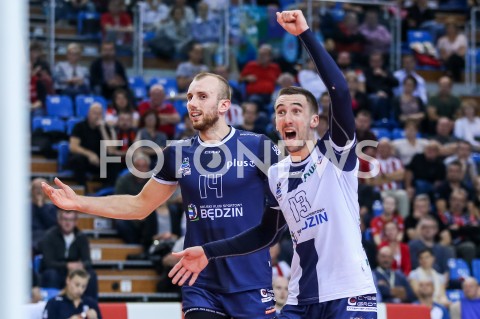  03.11.2018 RZESZOW <br />
SIATKOWKA PLUSLIGA 2018/2019 MEN VOLLEYBALL POLAND POLISH PLUS LIGA LEAGUE SEASON 2018/2019 <br />
MECZ ASSECO RESOVIA RZESZOW - MKS BEDZIN <br />
N/Z JAKUB PESZKO MICHAL POTERA RADOSC EMOCJE <br />
 