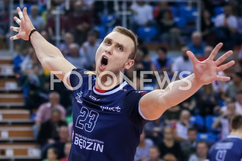  03.11.2018 RZESZOW <br />
SIATKOWKA PLUSLIGA 2018/2019 MEN VOLLEYBALL POLAND POLISH PLUS LIGA LEAGUE SEASON 2018/2019 <br />
MECZ ASSECO RESOVIA RZESZOW - MKS BEDZIN <br />
N/Z ADRIAN BUCHOWSKI RADOSC EMOCJE SYLWETKA <br />
 