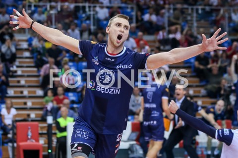  03.11.2018 RZESZOW <br />
SIATKOWKA PLUSLIGA 2018/2019 MEN VOLLEYBALL POLAND POLISH PLUS LIGA LEAGUE SEASON 2018/2019 <br />
MECZ ASSECO RESOVIA RZESZOW - MKS BEDZIN <br />
N/Z ADRIAN BUCHOWSKI RADOSC EMOCJE SYLWETKA <br />
 