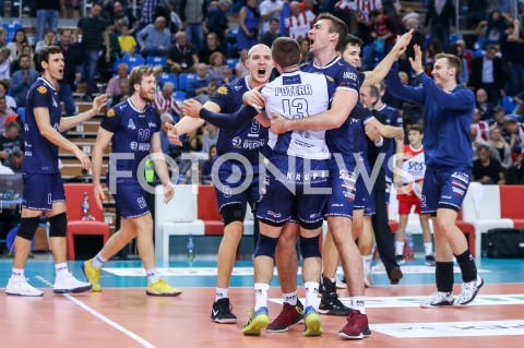  03.11.2018 RZESZOW <br />
SIATKOWKA PLUSLIGA 2018/2019 MEN VOLLEYBALL POLAND POLISH PLUS LIGA LEAGUE SEASON 2018/2019 <br />
MECZ ASSECO RESOVIA RZESZOW - MKS BEDZIN <br />
N/Z ARTUR RATAJCZAK MICHAL POTERA RAFAL FARYNA RADOSC EMOCJE <br />
 