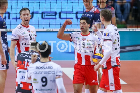  11.11.2018 RZESZOW <br />SIATKOWKA PLUS LIGA 2018/2019 MEN VOLLEYBALL POLAND POLISH PLUSLIGA LEAGUE SEASON 2018/2019 <br />MECZ ASSECO RESOVIA RZESZOW - ZAKSA KEDZIERZYN KOZLE<br />N/Z DAVID SMITH RAFAEL REDWITZ DAMIAN SCHULZ RADOSC EMOCJE <br /> 