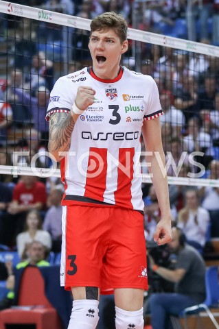  11.11.2018 RZESZOW <br />SIATKOWKA PLUS LIGA 2018/2019 MEN VOLLEYBALL POLAND POLISH PLUSLIGA LEAGUE SEASON 2018/2019 <br />MECZ ASSECO RESOVIA RZESZOW - ZAKSA KEDZIERZYN KOZLE<br />N/Z BARTLOMIEJ LEMANSKI RADOSC EMOCJE SYLWETKA <br /> 