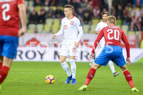  15.11.2018 GDANSK<br />
PILKA NOZNA - REPREZENTACJA<br />
MECZ TOWARZYSKI (International Friendly Match)<br />
POLSKA (Poland) - CZECHY (Czech Republic)<br />
N/Z PIOTR ZIELINSKI SYLWETKA<br />
 