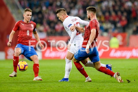  15.11.2018 GDANSK<br />
PILKA NOZNA - REPREZENTACJA<br />
MECZ TOWARZYSKI (International Friendly Match)<br />
POLSKA (Poland) - CZECHY (Czech Republic)<br />
N/Z BOREK DOCKAL PIOTR ZIELINSKI<br />
 