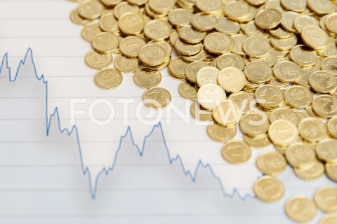  20.11.2018 RZESZOW <br />ZDJECIE ILUSTRACYJNE <br />MONETY 1 GROSZOWE<br />N/Z WYKRES I POLSKIE PIENIADZE<br /> 