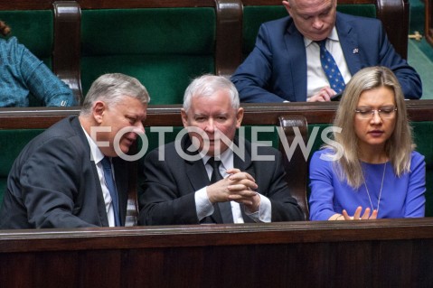  21.11.2018 WARSZAWA SEJM<br />POSIEDZENIE SEJMU<br />N/Z JAROSLAW KACZYNSKI MAREK SUSKI MALGORZATA WASSERMANN<br /> 