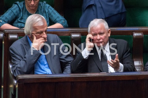  21.11.2018 WARSZAWA SEJM<br />POSIEDZENIE SEJMU<br />N/Z JAROSLAW KACZYNSKI RYSZARD TERLECKI<br /> 
