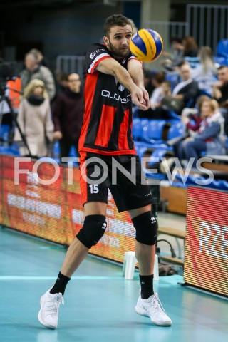  29.11.2018 RZESZOW<br />
SIATKOWKA MEZCZYZN<br />
KLUBOWE MISTRZOSTWA SWIATA 2018<br />
MENS CLUB VOLLEYBALL CHAMPIONSHIP POLAND 2018 <br />
MECZ ASSECO RESOVIA - TRENTINO VOLLEY <br />
N/Z MATEUSZ MIKA SYLWETKA <br />
 