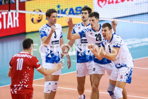  29.11.2018 RZESZOW<br />
SIATKOWKA MEZCZYZN<br />
KLUBOWE MISTRZOSTWA SWIATA 2018<br />
MENS CLUB VOLLEYBALL CHAMPIONSHIP POLAND 2018 <br />
MECZ ASSECO RESOVIA - TRENTINO VOLLEY <br />
N/Z SIMONE GIANNELLI SRECKO LISINAC LUCA VETTORI MAARTEN VAN GARDEREN JENIA GREBENNIKOV RADOSC EMOCJE <br />
 