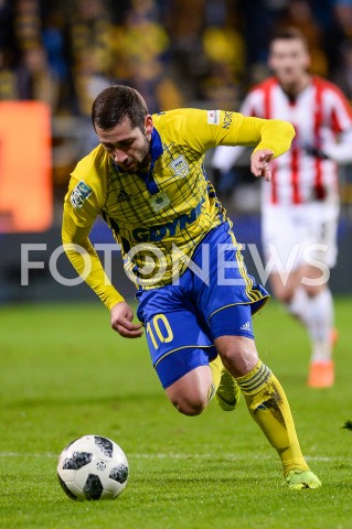  10.12.2018 GDYNIA<br />
PILKA NOZNA - EKSTRAKLASA SEZON 2018/2019<br />
MECZ ARKA GDYNIA - CRACOVIA<br />
N/Z LUKA ZARANDIA SYLWETKA<br />
 