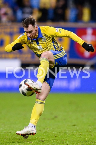  10.12.2018 GDYNIA<br />
PILKA NOZNA - EKSTRAKLASA SEZON 2018/2019<br />
MECZ ARKA GDYNIA - CRACOVIA<br />
N/Z MICHAL JANOTA SYLWETKA<br />
 