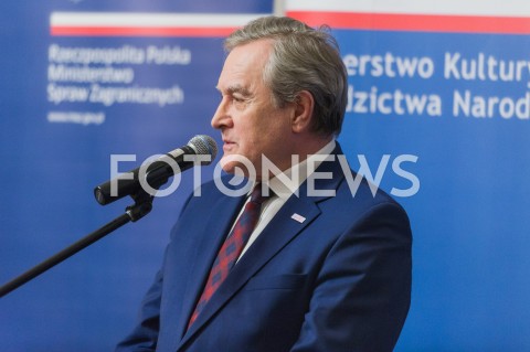  11.12.2018 WARSZAWA<br />PODPISANIE POROZUMIENIA O WSPOLPRACY W ZAKRESIE KULTURY POLSKIEJ ZA GRANICA<br />N/Z PIOTR GLINSKI<br /> 