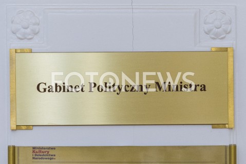  11.12.2018 WARSZAWA<br />PODPISANIE POROZUMIENIA O WSPOLPRACY W ZAKRESIE KULTURY POLSKIEJ ZA GRANICA<br />N/Z NAPIS GABINET POLITYCZNY MINISTRA<br /> 