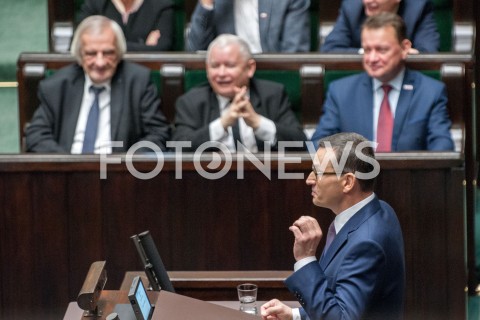  12.12.2018 WARSZAWA SEJM<br />POSIEDZENIE SEJMU<br />WOTUM ZAUFANIA DLA RZADU<br />N/Z PREMIER MATEUSZ MORAWIECKI JAROSLAW KACZYNSKI MARIUSZ BLASZCZAK RYSZARD TERLECKI <br /> 
