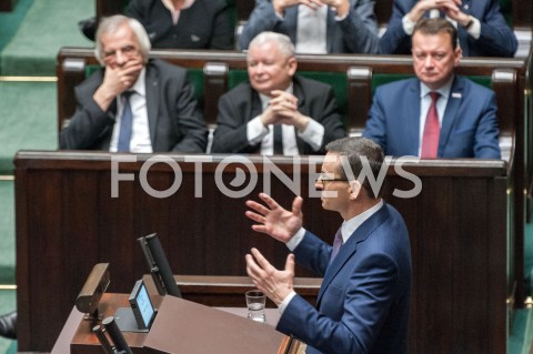  12.12.2018 WARSZAWA SEJM<br />POSIEDZENIE SEJMU<br />WOTUM ZAUFANIA DLA RZADU<br />N/Z PREMIER MATEUSZ MORAWIECKI JAROSLAW KACZYNSKI MARIUSZ BLASZCZAK RYSZARD TERLECKI <br /> 