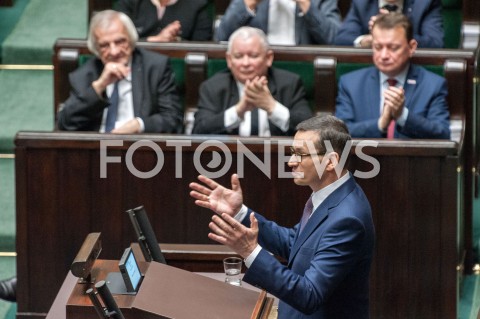  12.12.2018 WARSZAWA SEJM<br />POSIEDZENIE SEJMU<br />WOTUM ZAUFANIA DLA RZADU<br />N/Z PREMIER MATEUSZ MORAWIECKI JAROSLAW KACZYNSKI MARIUSZ BLASZCZAK RYSZARD TERLECKI <br /> 
