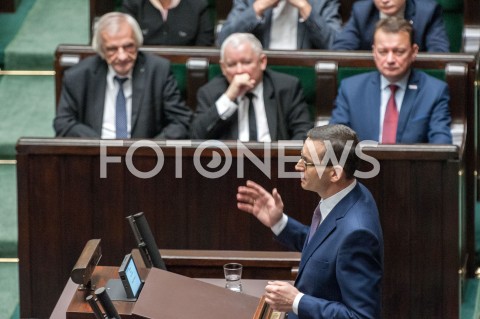  12.12.2018 WARSZAWA SEJM<br />POSIEDZENIE SEJMU<br />WOTUM ZAUFANIA DLA RZADU<br />N/Z PREMIER MATEUSZ MORAWIECKI JAROSLAW KACZYNSKI MARIUSZ BLASZCZAK RYSZARD TERLECKI <br /> 