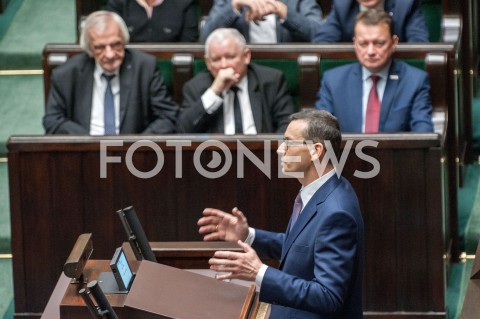  12.12.2018 WARSZAWA SEJM<br />POSIEDZENIE SEJMU<br />WOTUM ZAUFANIA DLA RZADU<br />N/Z PREMIER MATEUSZ MORAWIECKI JAROSLAW KACZYNSKI MARIUSZ BLASZCZAK RYSZARD TERLECKI <br /> 