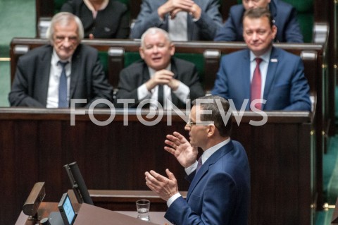  12.12.2018 WARSZAWA SEJM<br />POSIEDZENIE SEJMU<br />WOTUM ZAUFANIA DLA RZADU<br />N/Z PREMIER MATEUSZ MORAWIECKI JAROSLAW KACZYNSKI MARIUSZ BLASZCZAK RYSZARD TERLECKI <br /> 