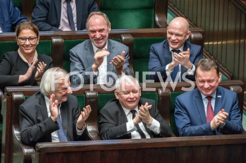  12.12.2018 WARSZAWA SEJM<br />POSIEDZENIE SEJMU<br />WOTUM ZAUFANIA DLA RZADU<br />N/Z JAROSLAW KACZYNSKI MARIUSZ BLASZCZAK RYSZARD TERLECKI<br /> 