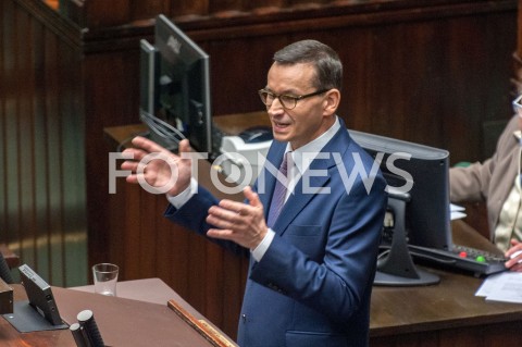  12.12.2018 WARSZAWA SEJM<br />POSIEDZENIE SEJMU<br />WOTUM ZAUFANIA DLA RZADU<br />N/Z PREMIER MATEUSZ MORAWIECKI<br /> 