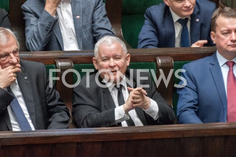  12.12.2018 WARSZAWA SEJM<br />POSIEDZENIE SEJMU<br />WOTUM ZAUFANIA DLA RZADU<br />N/Z JAROSLAW KACZYNSKI<br /> 