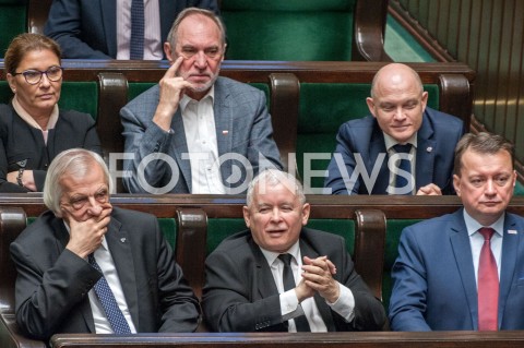  12.12.2018 WARSZAWA SEJM<br />POSIEDZENIE SEJMU<br />WOTUM ZAUFANIA DLA RZADU<br />N/Z JAROSLAW KACZYNSKI RYSZARD TERLECKI MARIUSZ BLASZCZAK <br /> 