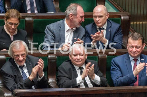  12.12.2018 WARSZAWA SEJM<br />POSIEDZENIE SEJMU<br />WOTUM ZAUFANIA DLA RZADU<br />N/Z JAROSLAW KACZYNSKI MARIUSZ BLASZCZAK RYSZARD TERLECKI<br /> 