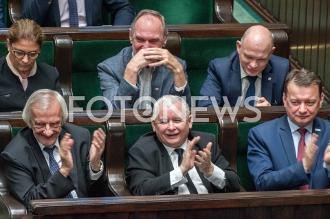  12.12.2018 WARSZAWA SEJM<br />POSIEDZENIE SEJMU<br />WOTUM ZAUFANIA DLA RZADU<br />N/Z JAROSLAW KACZYNSKI MARIUSZ BLASZCZAK RYSZARD TERLECKI<br /> 