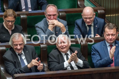  12.12.2018 WARSZAWA SEJM<br />POSIEDZENIE SEJMU<br />WOTUM ZAUFANIA DLA RZADU<br />N/Z JAROSLAW KACZYNSKI MARIUSZ BLASZCZAK RYSZARD TERLECKI<br /> 