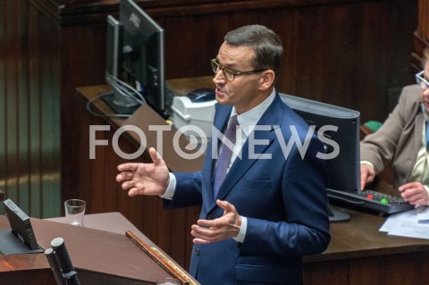 12.12.2018 WARSZAWA SEJM<br />POSIEDZENIE SEJMU<br />WOTUM ZAUFANIA DLA RZADU<br />N/Z PREMIER MATEUSZ MORAWIECKI<br /> 