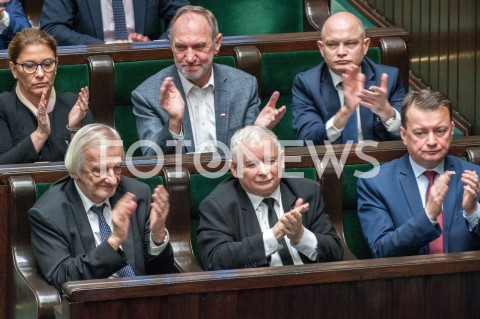  12.12.2018 WARSZAWA SEJM<br />POSIEDZENIE SEJMU<br />WOTUM ZAUFANIA DLA RZADU<br />N/Z JAROSLAW KACZYNSKI MARIUSZ BLASZCZAK RYSZARD TERLECKI<br /> 
