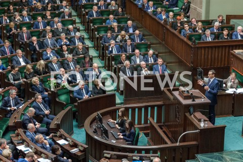  12.12.2018 WARSZAWA SEJM<br />POSIEDZENIE SEJMU<br />WOTUM ZAUFANIA DLA RZADU<br />N/Z SALA SEJMOWA MATEUSZ MORAWIECKI JAROSLAW KACZYNSKI WIDOK VIEW POSLOWIE<br /> 