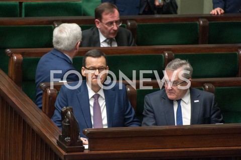  12.12.2018 WARSZAWA SEJM<br />POSIEDZENIE SEJMU<br />N/Z PREMIER MATEUSZ MORAWIECKI PIOTR GLINSKI<br /> 