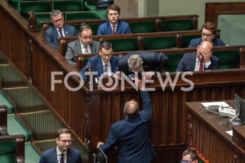  12.12.2018 WARSZAWA SEJM<br />POSIEDZENIE SEJMU<br />N/Z PREMIER MATEUSZ MORAWIECKI PIOTR GLINSKI JOZEF LASSOTA WRECZA LUSTERKO<br /> 