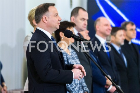  12.12.2018 WARSZAWA<br />WRECZENIE PRZEZ PREZYDENTA ZASLUZONYM DLA NIEPODLEGLEJ MEDALI STULECIA ODZYSKANEJ NIEPODLEGLOSCI<br />N/Z PREZYDENT RP ANDRZEJ DUDA <br /> 