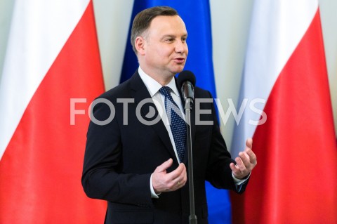 12.12.2018 WARSZAWA<br />WRECZENIE PRZEZ PREZYDENTA ZASLUZONYM DLA NIEPODLEGLEJ MEDALI STULECIA ODZYSKANEJ NIEPODLEGLOSCI<br />N/Z PREZYDENT RP ANDRZEJ DUDA <br /> 