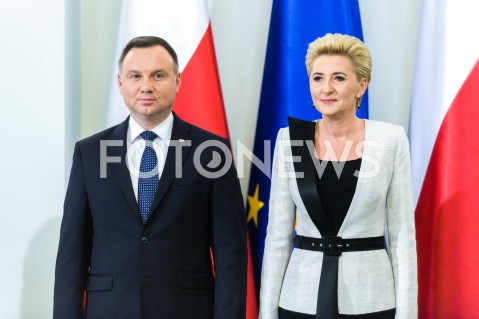  12.12.2018 WARSZAWA<br />WRECZENIE PRZEZ PREZYDENTA ZASLUZONYM DLA NIEPODLEGLEJ MEDALI STULECIA ODZYSKANEJ NIEPODLEGLOSCI<br />N/Z PREZYDENT RP ANDRZEJ DUDA AGATA KORNHAUSER DUDA<br /> 