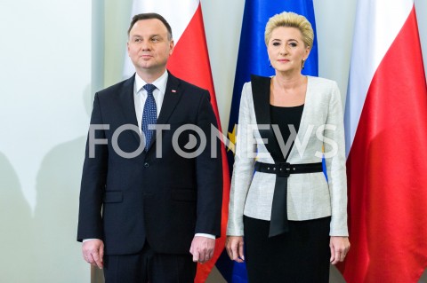  12.12.2018 WARSZAWA<br />WRECZENIE PRZEZ PREZYDENTA ZASLUZONYM DLA NIEPODLEGLEJ MEDALI STULECIA ODZYSKANEJ NIEPODLEGLOSCI<br />N/Z PREZYDENT RP ANDRZEJ DUDA AGATA KORNHAUSER DUDA<br /> 