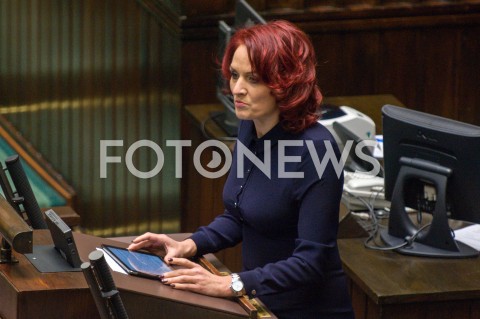  13.12.2018 WARSZAWA SEJM<br />POSIEDZENIE SEJMU<br />N/Z BERNADETA KRYNICKA<br /> 