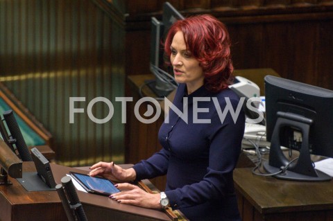  13.12.2018 WARSZAWA SEJM<br />POSIEDZENIE SEJMU<br />N/Z BERNADETA KRYNICKA<br /> 