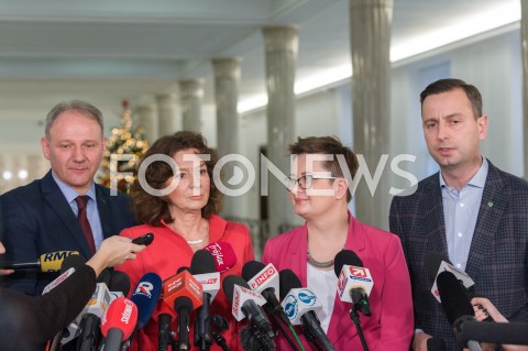  13.12.2018 WARSZAWA SEJM<br />POSIEDZENIE SEJMU<br />N/Z JACEK PROTASIEWICZ KATARZYNA LUBNAUER ELZBIETA BINCZYCKA WLADYSLAW KOSINIAK KAMYSZ<br /> 