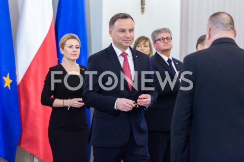 13.12.2018 WARSZAWA<br />WRECZENIE ODZNACZEN PANSTWOWYCH DZIALACZOM OPOZYCJI ANTYKOMUNISTYCZNEJ<br />N/Z PREZYDENT RP ANDRZEJ DUDA <br /> 