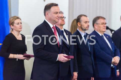  13.12.2018 WARSZAWA<br />WRECZENIE ODZNACZEN PANSTWOWYCH DZIALACZOM OPOZYCJI ANTYKOMUNISTYCZNEJ<br />N/Z PREZYDENT RP ANDRZEJ DUDA <br /> 