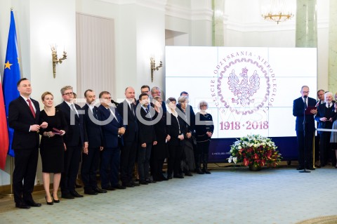  13.12.2018 WARSZAWA<br />WRECZENIE ODZNACZEN PANSTWOWYCH DZIALACZOM OPOZYCJI ANTYKOMUNISTYCZNEJ<br />N/Z PREZYDENT RP ANDRZEJ DUDA <br /> 
