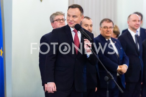  13.12.2018 WARSZAWA<br />WRECZENIE ODZNACZEN PANSTWOWYCH DZIALACZOM OPOZYCJI ANTYKOMUNISTYCZNEJ<br />N/Z PREZYDENT RP ANDRZEJ DUDA <br /> 