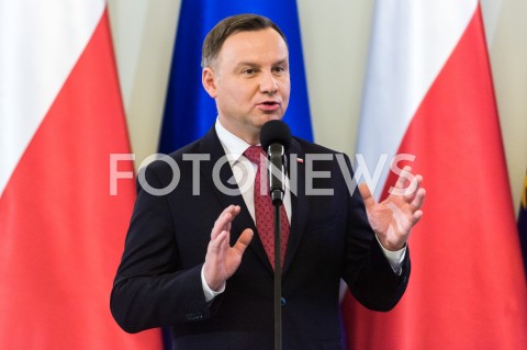  13.12.2018 WARSZAWA<br />WRECZENIE ODZNACZEN PANSTWOWYCH DZIALACZOM OPOZYCJI ANTYKOMUNISTYCZNEJ<br />N/Z PREZYDENT RP ANDRZEJ DUDA <br /> 